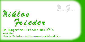 miklos frieder business card